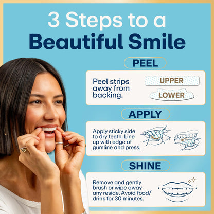 Lumineux Teeth Whitening Strips 9 Treatments – Peroxide Free - Enamel Safe for Whiter Teeth - Whitening Without The Sensitivity - Dentist Formulated and Certified Non-Toxic - Sensitivity Free