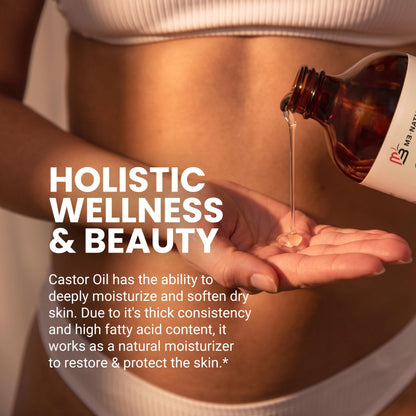 Organic Castor Oil Roll On - Extra Virgin, Unrefined & Hexane-free (3oz)