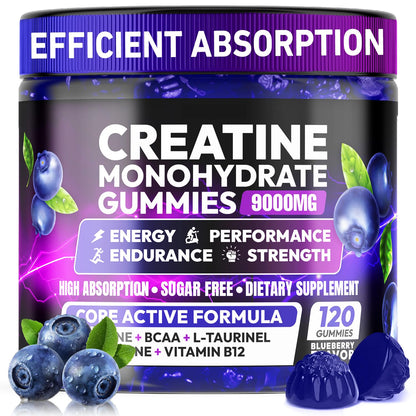 Creatine Monohydrate Gummies 5000MG, Creatine Gummy for Men & Women 120Ct