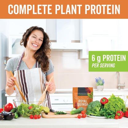 Viva Naturals Organic Quinoa, 4 lb – Pre-Washed Whole Grain, Plant Protein, USDA Organic, Gluten-Free, Non-GMO, Vegan, Kosher Rice and Pasta Substitute