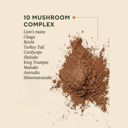 OM MUSHROOM SUPERFOOD Master Blend Vegan Protein – Organic Vanilla Plant Protein Powder, GLP-1 Friendly, Excellent Source of Protein, Good Source of Fiber, 10 Functional Mushrooms – 16 Servings