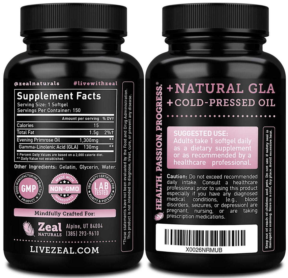 Evening Primrose Oil Capsules (150 Liquid Softgels | 1300mg) Premium Evening Primrose Oil – Natural