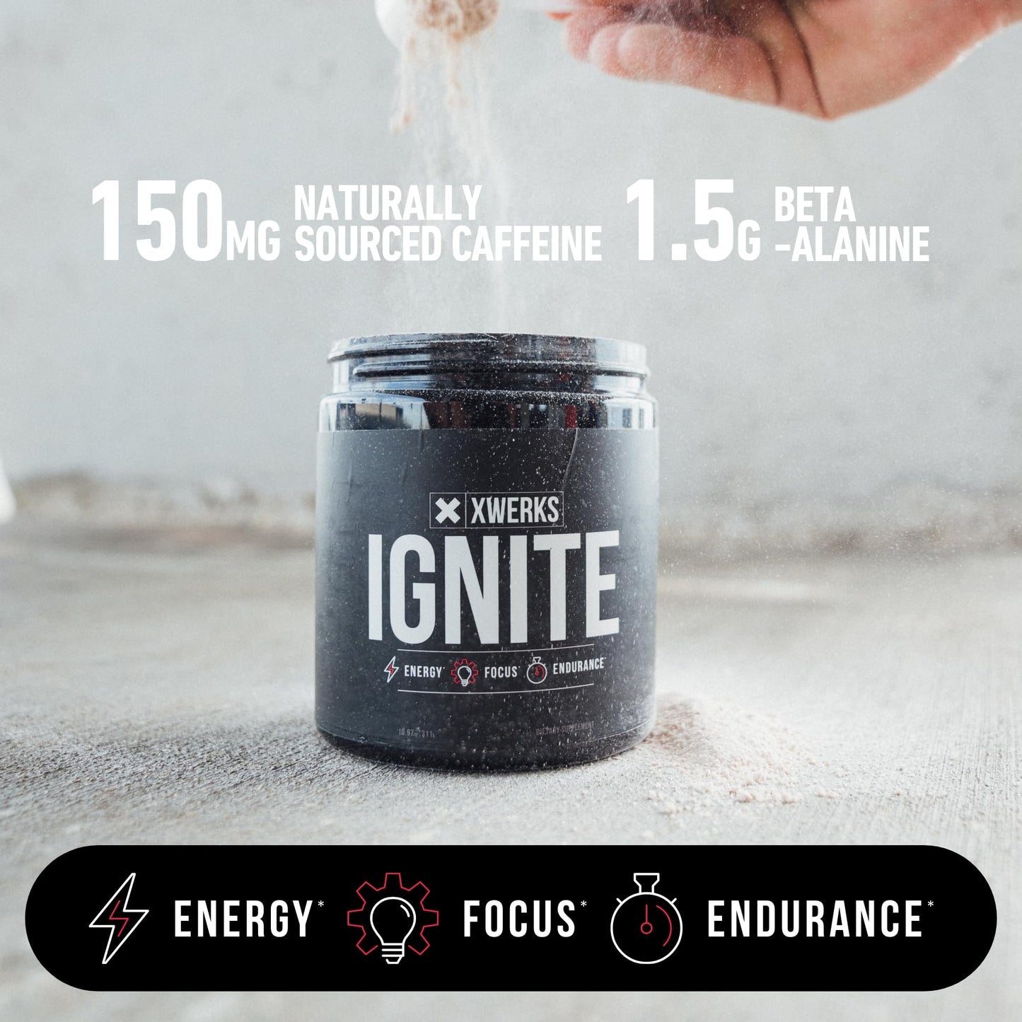 Xwerks Ignite Pre Workout Powder for Men and Women, Natural Preworkout Energy Drink Powder, Gluten Free Keto Formula for Endurance Stamina and Workout Focus, 150 mg Caffeine, 30 Servings, Orange