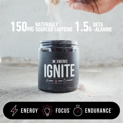 Xwerks Ignite Pre Workout Powder for Men and Women, Natural Preworkout Energy Drink Powder, Gluten Free Keto Formula for Endurance Stamina and Workout Focus, 150 mg Caffeine, 30 Servings, Orange
