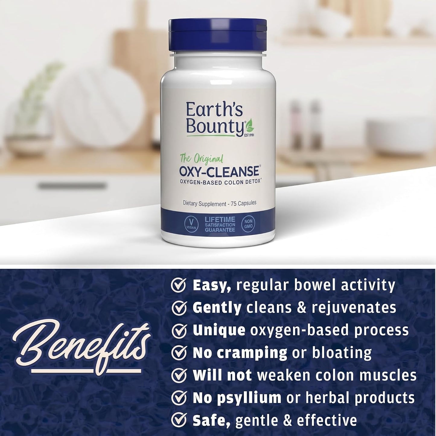 Earth's Bounty - Oxy-Cleanse Colon Conditioner - Gentle Colon Cleanse for Digestive Wellness - Constipation Relief - Natural Colon Detox - 75 Capsules