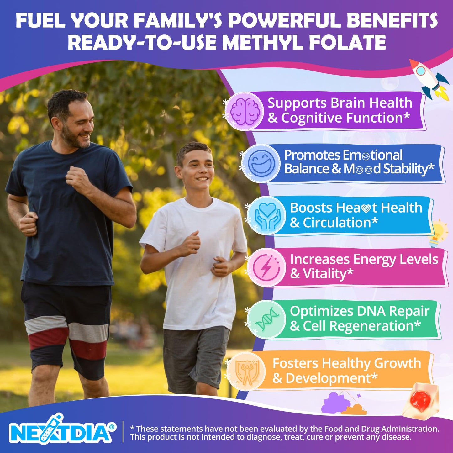 L-Methylfolate 1000 mcg + Methyl B12 Gummies for Kids & Adults - Active 5-MTHF, w/Omega-3 DHA & EPA(3:1), Choline & TMG, B6, Supports MTHFR Gene, Brain, Energy & Methylation, Sugar free, 60 Cts