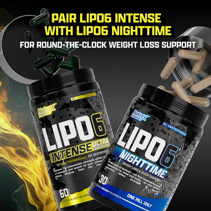 Nutrex Research Lipo 6 Intense and Nighttime AM/PM Bundle