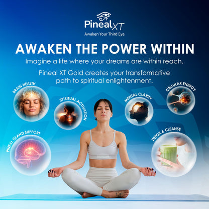 Pineal XT Gold Pineal Gland Supplement, Third Eye Awakening | Focus and Memory Supplement for Brain, 7 Powerful Ingredients Detox and Activate Your Pineal Gland, 30 Count, 1 Daily