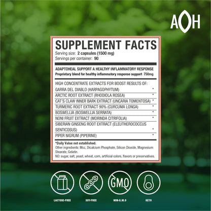 ADAPTOHEAL Inflammoff Botanical Blend - Turmeric and Rhodiola, 90 Capsules