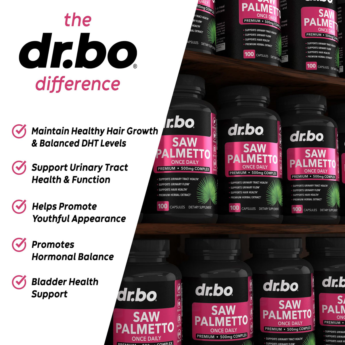 Saw Palmetto for Women Hair Loss - DHT Blocker for Women Hair Growth Plus Bladder