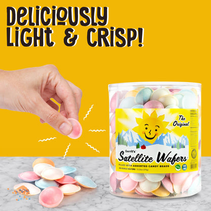 Gerrit's Original Satellite Wafers, Filled with Assorted Candy Beads, 100 Count Tub (4.41 oz)