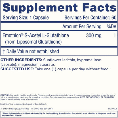 ProHealth S-Acetyl Glutathione (Emothion™) (300 mg - 60 Capsules)