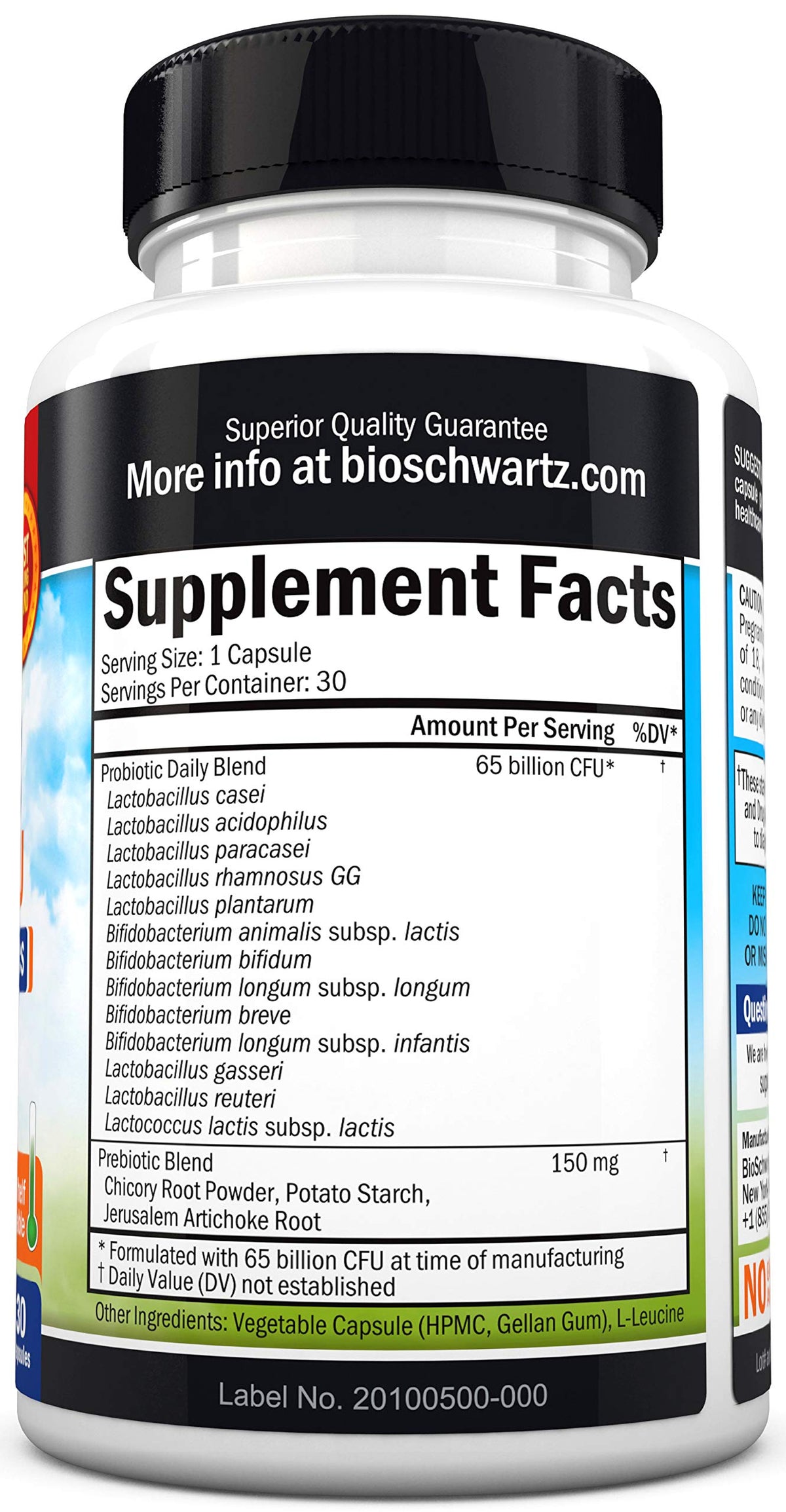 Probiotic 65 Billion - Probiotics with Prebiotic for Women & Men - Lactobacillus