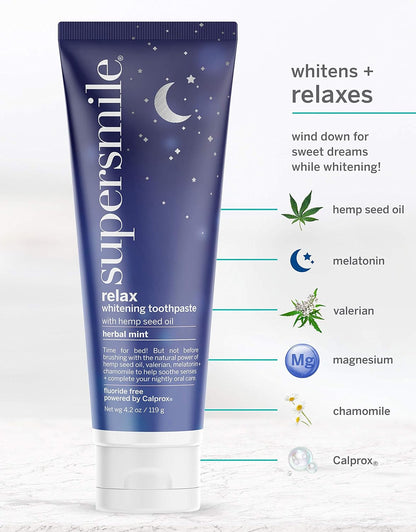 Supersmile Relax Calming Herbal Mint Whitening Toothpaste, 4.2 Oz