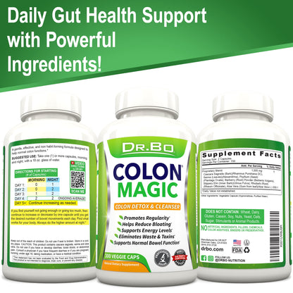 Colon Cleanse Detox Formula - Natural Bowel Cleanser Pills for Intestinal Bloating & Fast Digestive Cleansing - Daily Constipation Relief Supplement Gut, Belly, Stomach - Women Men Herbal Weight Flush