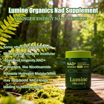 1PCSLumine Organics NAD+ Supplement for Energy Metabolism Support, Liposomal Capsules Containing Resveratrol,Nicotinamide Ribosidean & Quercetin,Alternative to NMN Supplement,Gluten-Free,Vegan (1PCS)