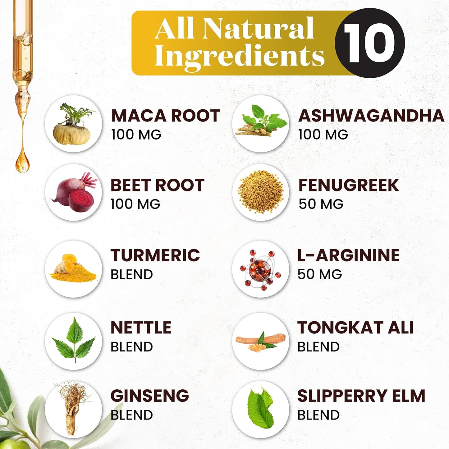 Superfood MD Maca Root Liquid Drops with Ashwagandha, Nettle, Fenugreek, Beet Root and L-Arginine Liquid Multivitamin for Women and Men - 8 Oz