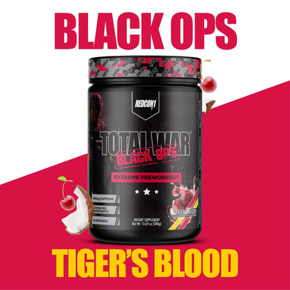REDCON1 Total War Black Ops Extreme Preworkout Powder, Tigers Blood, High Stimulant