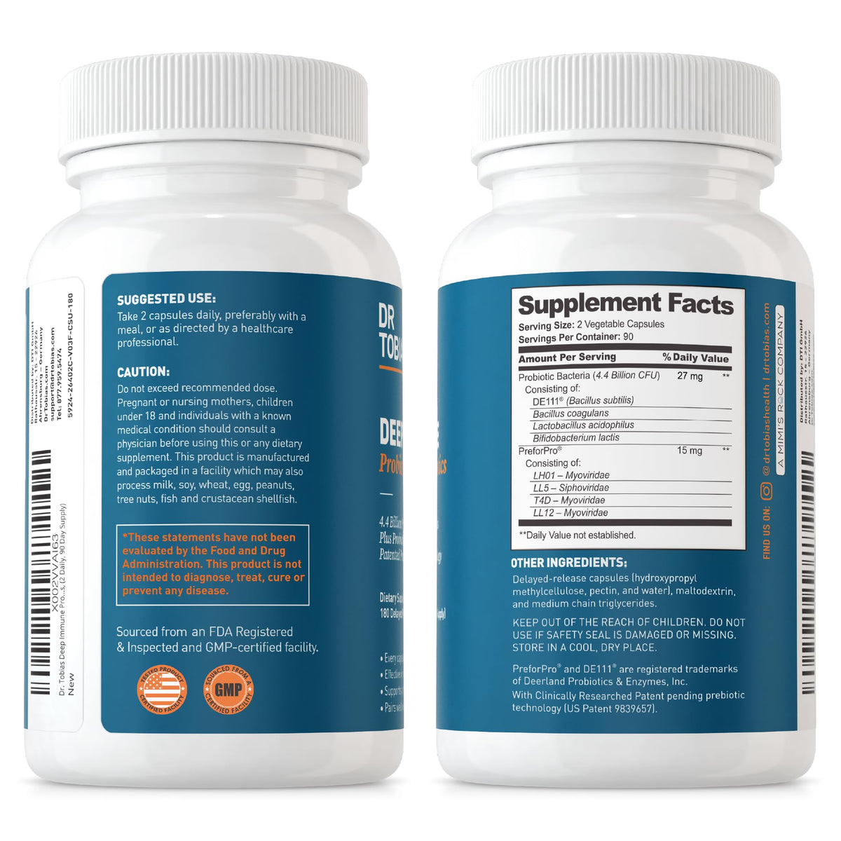 Dr. Tobias Deep Immune Probiotics & Prebiotics, 4.4 Billion CFU Probiotics for Women