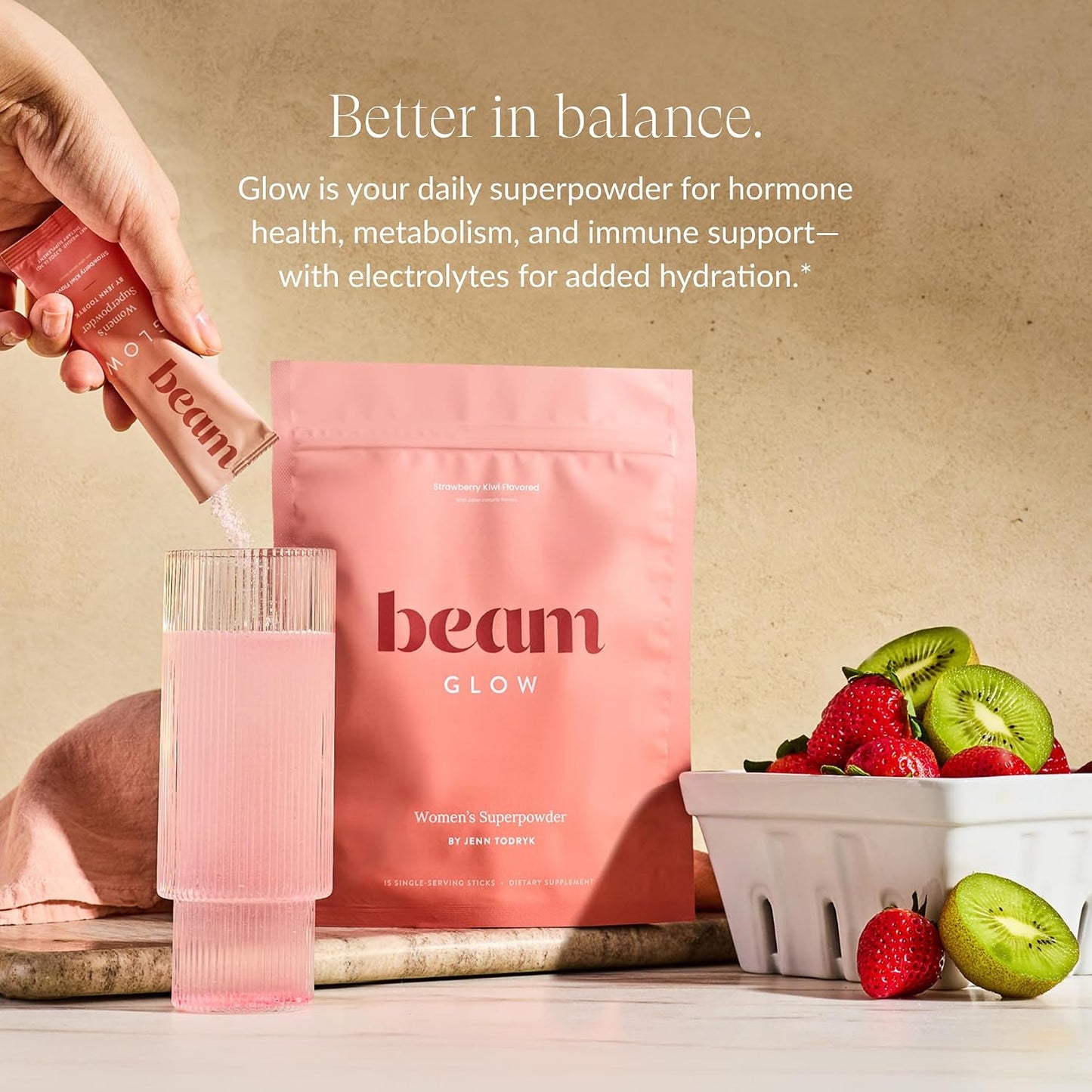 BEAM Glow & Creatine Bundle, Hormone Balance, Energy & Muscle Support for Women, Hair, Skin, Nails, Hydration, Vegan, No Sugar, Third Party Tested