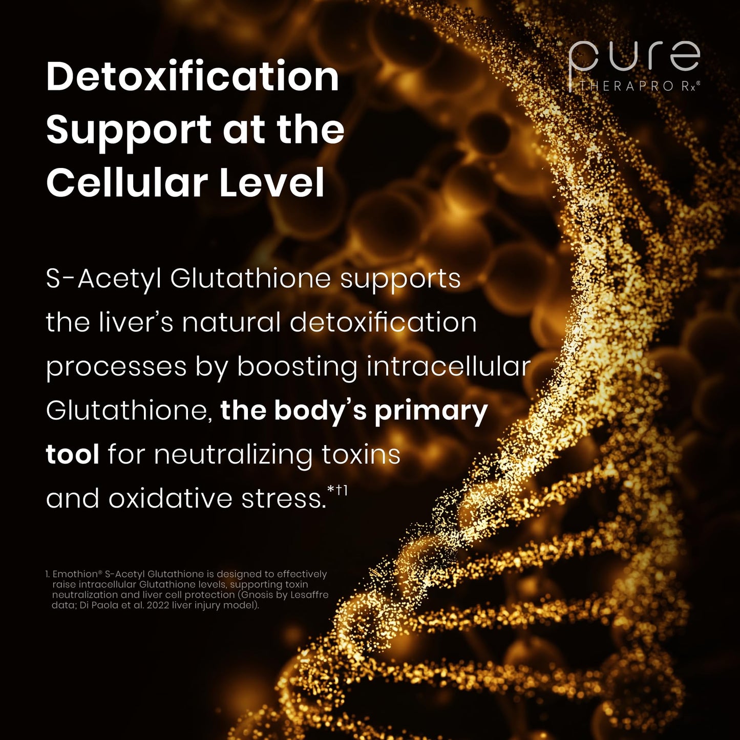 Pure Therapro Rx S-Acetyl Glutathione Gold, Extra-Strength | Patented Acetylated Form of Glutathione (EMOTHION) from Italy | Pharmaceutical Grade | Zero Fillers (60 Capsules (300mg))