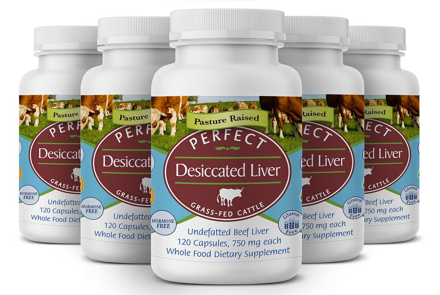 Perfect Supplements – Perfect Desiccated Liver – 120 Capsules - Undefatted Beef Liver – Natural Source of Protein, Iron, Vitamins A & B