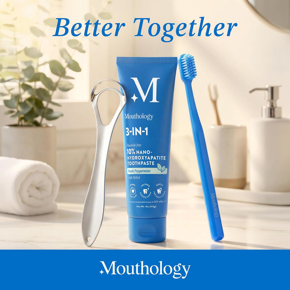 Mouthology Metal Tongue Scraper, Reduce Bad Breath in Seconds, Stainless Steel Tongue Cleaners for Adults, Metal Tounge Scrubber, Tongue Scraper Cleaner for Fresh Breath Tongue Brush (One Pack)