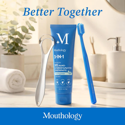 Mouthology Metal Tongue Scraper, Reduce Bad Breath in Seconds, Stainless Steel Tongue Cleaners for Adults, Metal Tounge Scrubber, Tongue Scraper Cleaner for Fresh Breath Tongue Brush (One Pack)