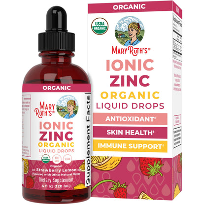 MaryRuth's Organic Liquid Zinc Supplement for Kids & Adults | Immune Support | Skin Health | Antioxidant | Cellular Metabolism | Zinc Sulfate | Vegan | Non-GMO | Sugar Free | Gluten Free | 4 oz