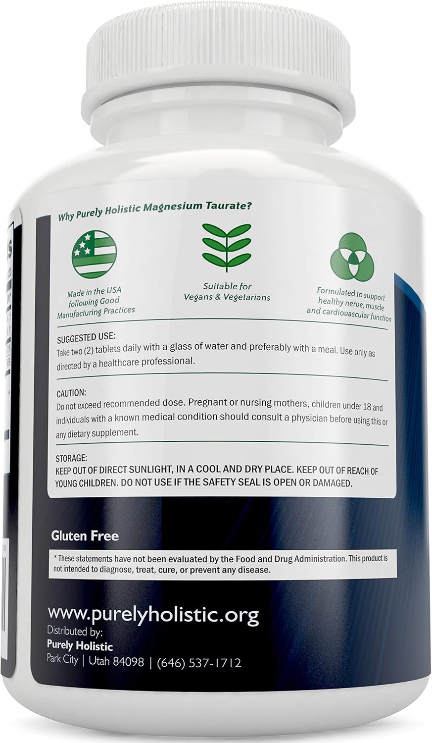 Magnesium Taurate 400mg + Magnesium Glycinate 400mg - High Absorption & Highly Bioavailable - Vegan Bundle - 270 + 270 Tablets