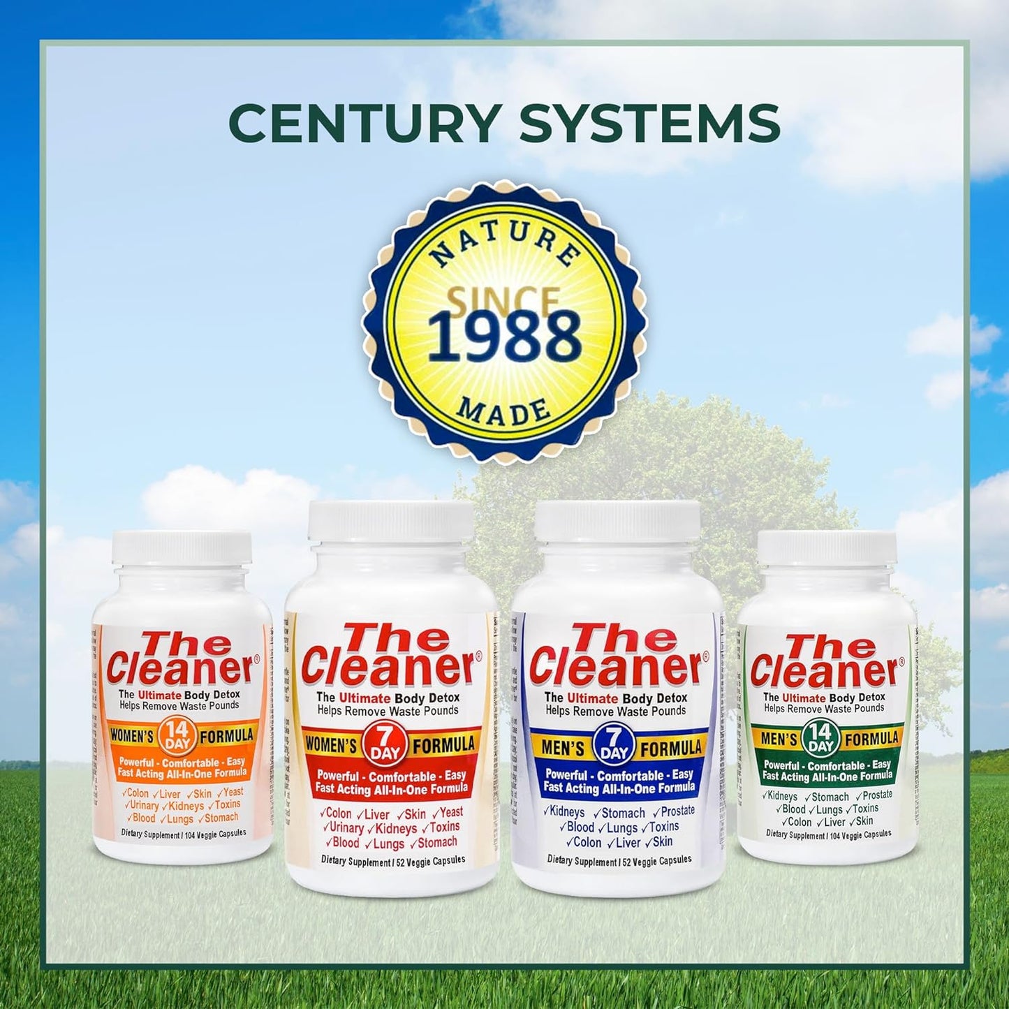 Century Systems The Cleaner Detox, Powerful 14-Day Complete Internal Cleansing Formula for Women, Support Digestive Health, 104 Vegetarian Capsules