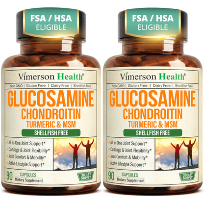 Glucosamine Chondroitin MSM Joint Support Supplement for Women & Men 90 Ct