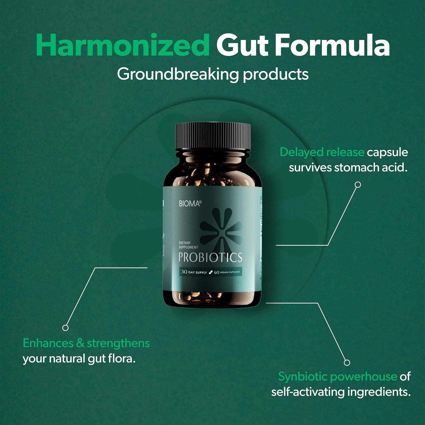 BIOMA Gut & Beauty Support Bundle – Probiotic for Digestive Health + Hair, Skin & Nails Gummies with Biotin & Collagen – Promotes Gut Balance, Strong Hair & Glowing Skin – 2-Pack (30-Day Supply Eac