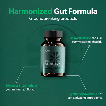 BIOMA Gut & Beauty Support Bundle – Probiotic for Digestive Health + Hair, Skin & Nails Gummies with Biotin & Collagen – Promotes Gut Balance, Strong Hair & Glowing Skin – 2-Pack (30-Day Supply Eac