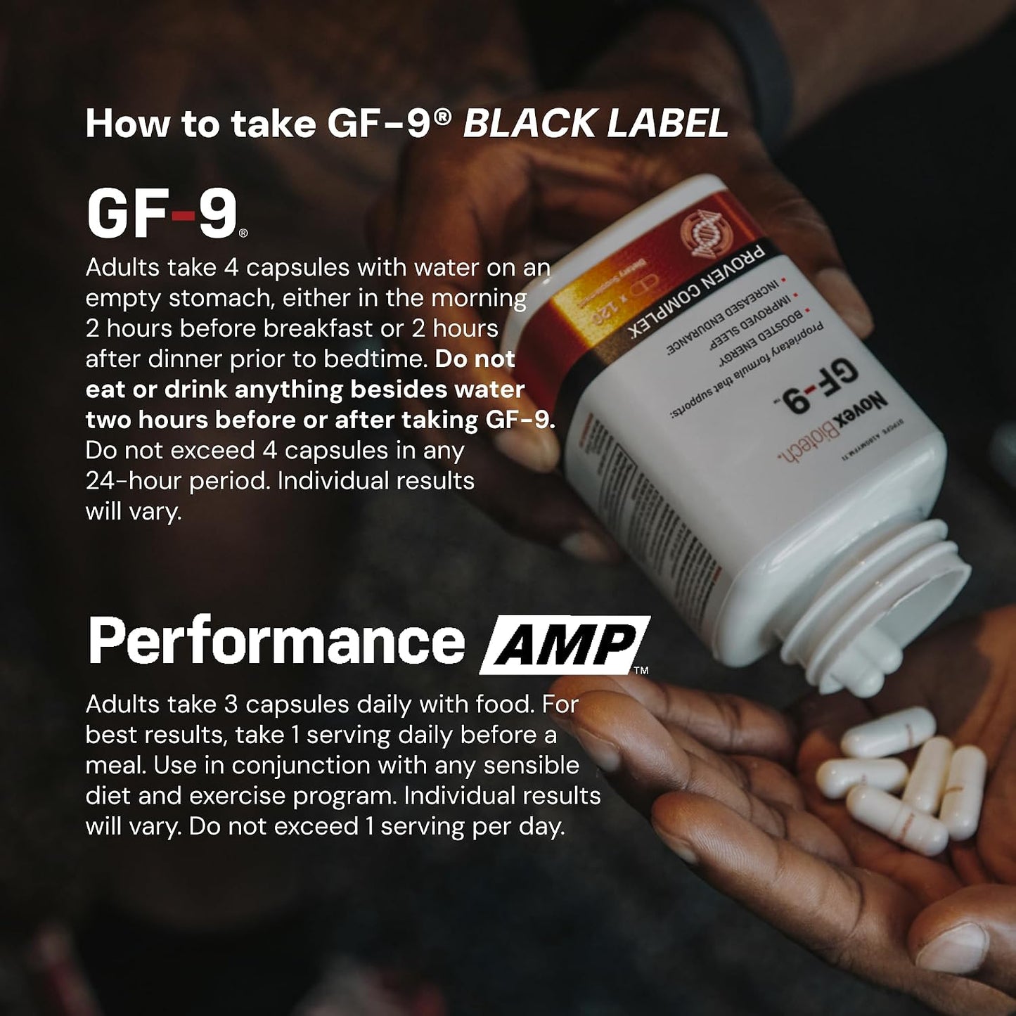 GF-9 Black Label Advanced HGH Support for Men 45+ – Clinically Studied Amino Acid Complex, Alpha-GPC, GLP-1 Pathway Support & Focus – 210 Capsules