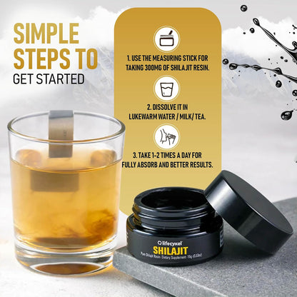 Lifecykel Pure Shilajit Resin – 15g | Wild-Harvested, Mineral-Rich Shilajit Supplement for Strength | Third-Party Tested, Premium Quality | Natural Flavouring