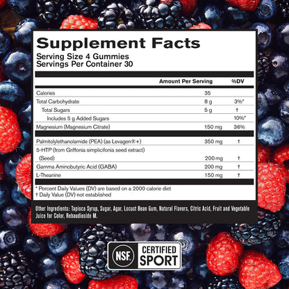 BPN Peak Sleep Gummy, Sleep Aid & Recovery Support Supplement, Berry