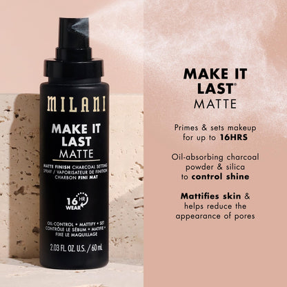 Milani Make it Last Matte - Matte Finish Charcoal Setting Spray - Cruelty-Free Makeup