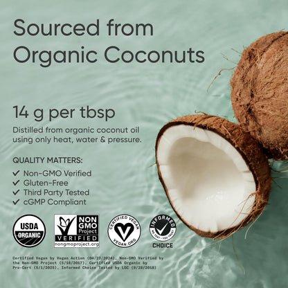 Sports Research Organic MCT Oil - Keto & Vegan MCTs C8, C10, C12 from Coconuts - Fatty Acid Brain & Body Fuel, Non-GMO & Gluten Free - Flavorless Oil, Perfect in Coffee, Tea & Protein Shakes - 32 oz
