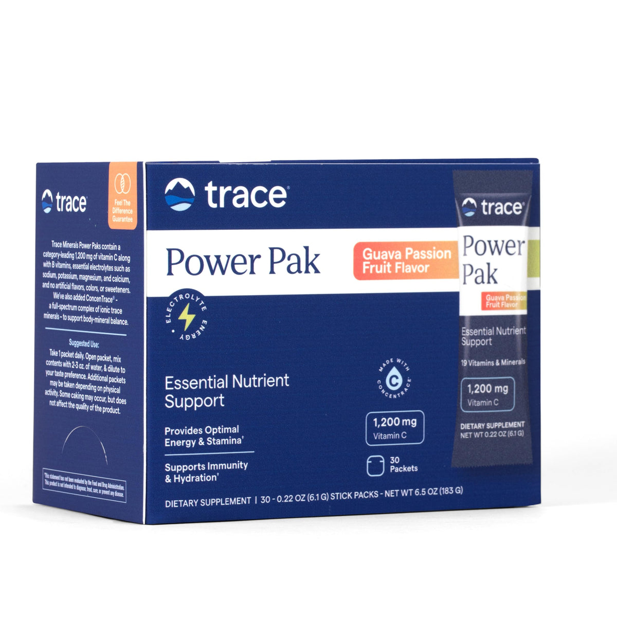 Trace Minerals Power Pak Electrolyte Powder Packets, Acai Berry, 30 Ct
