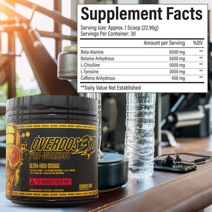 OVERDOS3D Pre-Workout Powder | Ultra-High Dosage | for Advanced Users ONLY