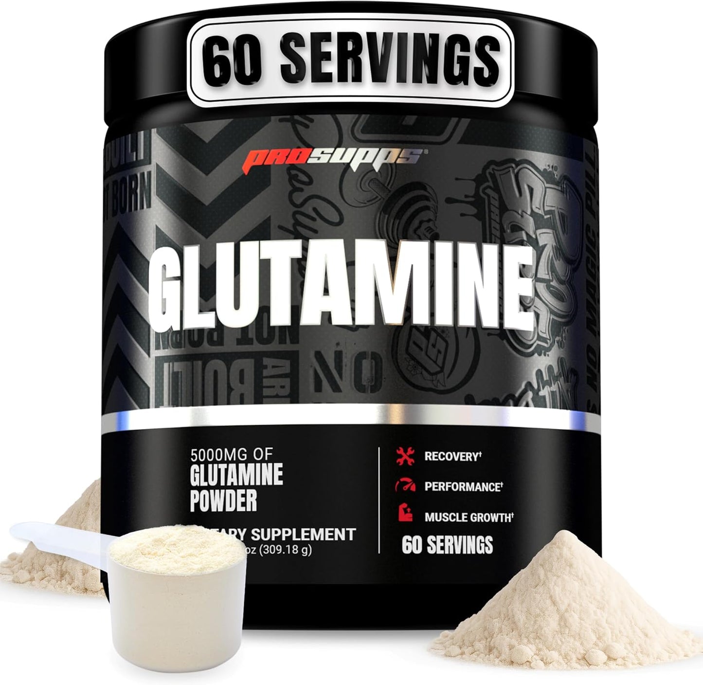ProSupps Glutamine Powder for Men & Women - 5000mg L-Glutamine Workout Supplement for Muscle Recovery, Immune Support & Gut Health - Zero Sugar & Carbs, Gluten-Free - Unflavored, 60 Serving