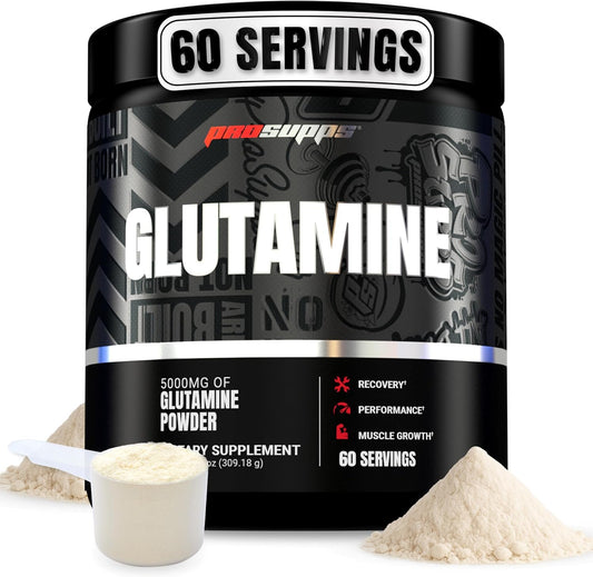 ProSupps Glutamine Powder for Men & Women - 5000mg L-Glutamine Workout Supplement for Muscle Recovery, Immune Support & Gut Health - Zero Sugar & Carbs, Gluten-Free - Unflavored, 60 Serving