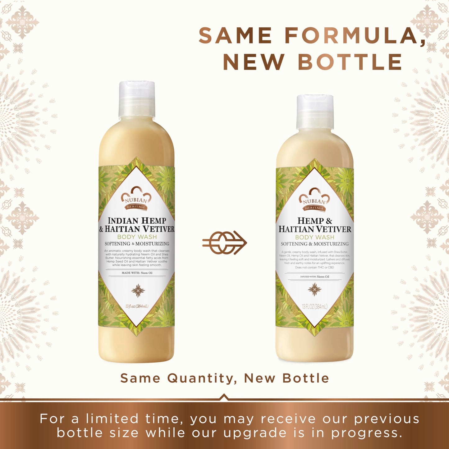 Nubian Heritage Body Wash Goats Milk and Chai Soothing & Hydrating Body Cleanser Made with Fair Trade Shea Butter, 13 oz