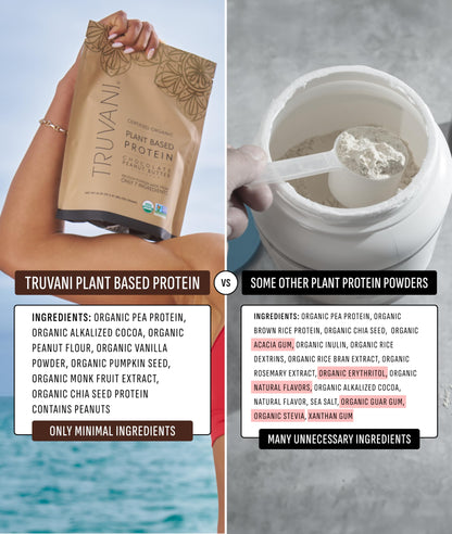 Truvani Organic Plant Based Protein Powder | Vanilla Chai | 10 Servings | Vegan | 20g Pea Protein | Keto | Gluten & Dairy Free | Low Carb | No Added Sugar