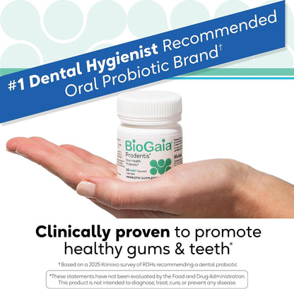 BioGaia Prodentis Oral Probiotics for Teeth & Gums and Bad Breath | Apple | Dental Hygienist-Recommended | Promotes Healthy Gums & Improves Oral Health | Fights Bad Breath | Dental Probiotic (3-Pack)