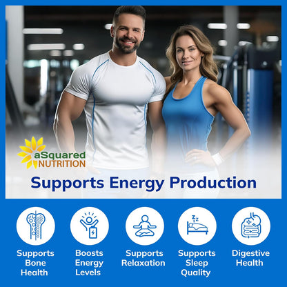 aSquared Nutrition Magnesium Glycinate 400mg - 180 Tablets - Max Strength Magnesium Bisglycinate Supplement -Maximum Bioavailability & Absorption-Non-GMO -Not Buffered-Supports Muscles, Bones & Heart