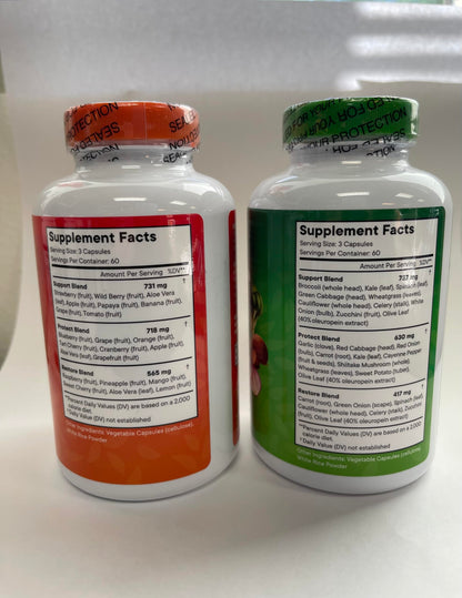 Superfood Fruit and Veggie Supplement - 360 Whole Super Fruit and Vegetable Supplements & Vitamin with Beta-Carotene, Soy Free- 180 Count (Pack of 2)