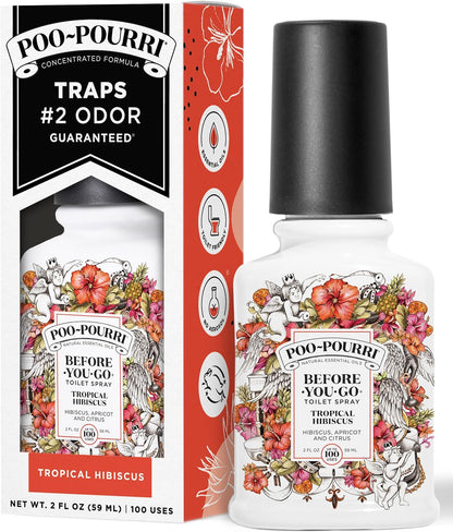 Poo-Pourri Before-You-Go Toilet Spray, Tropical Hibiscus, 2 Fl Oz - Hibiscus, Apricot and Citrus