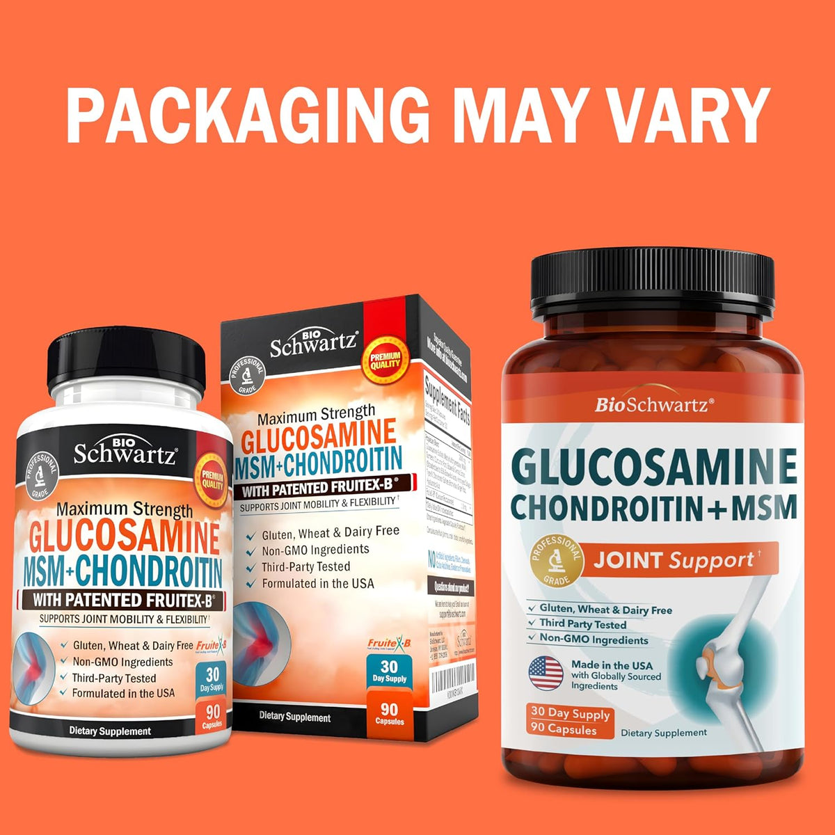 Glucosamine Chondroitin MSM Joint Support Supplement, 90 Capsules